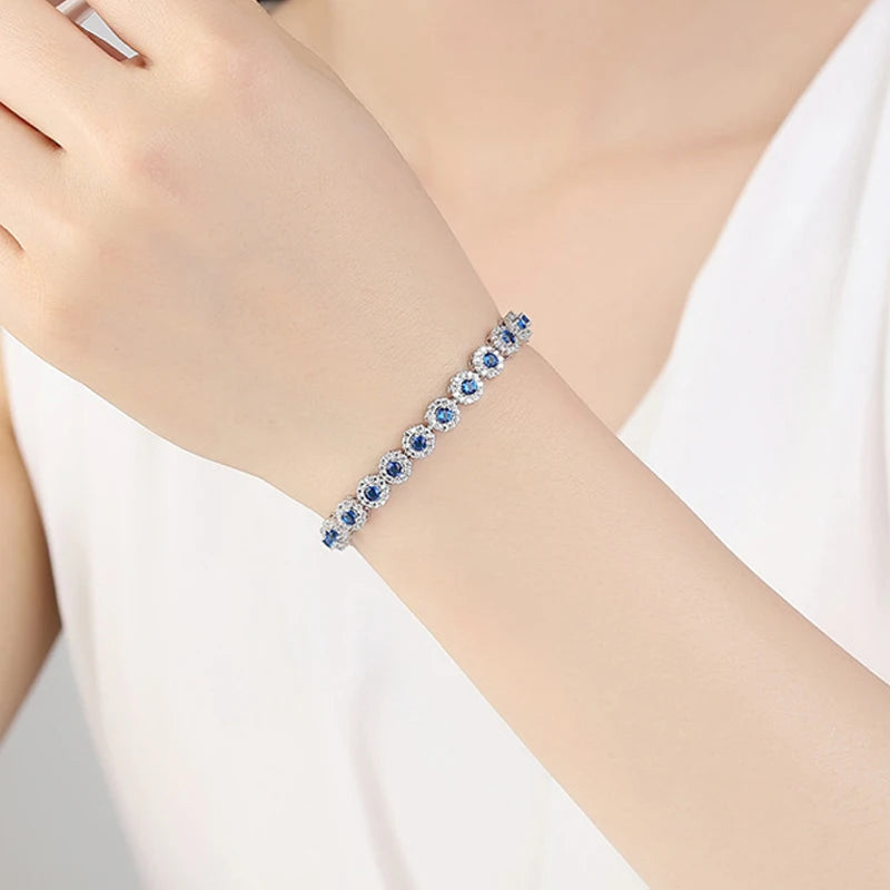 Emerald Halo CZ Tennis Bracelet