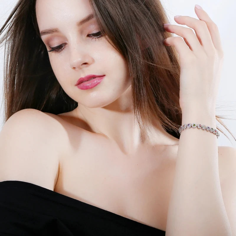 Emerald Halo CZ Tennis Bracelet