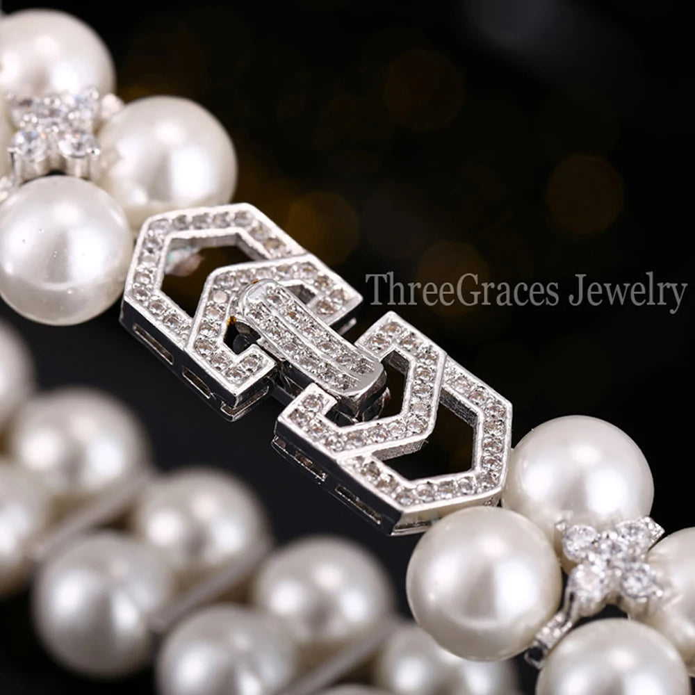 Double Pearl CZ Bridal Bracelet