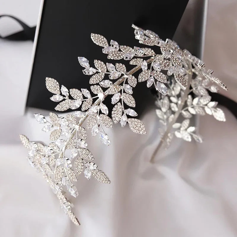 Crystal Leaf Bridal Headband