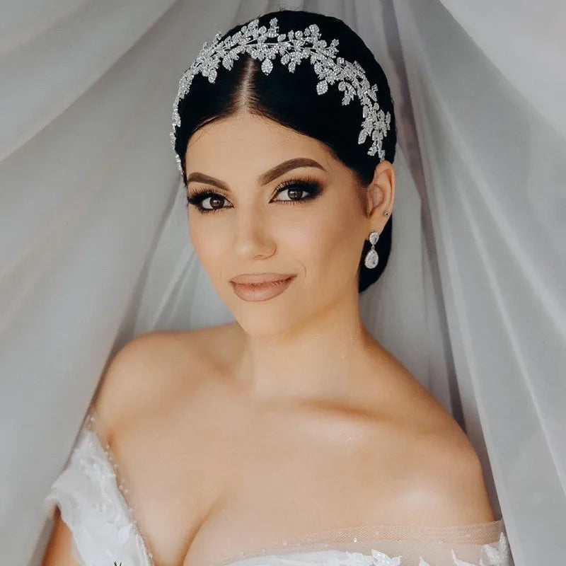 Crystal Leaf Bridal Headband