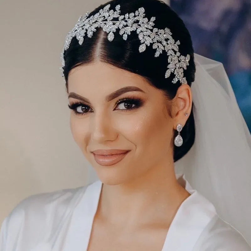 Crystal Leaf Bridal Headband