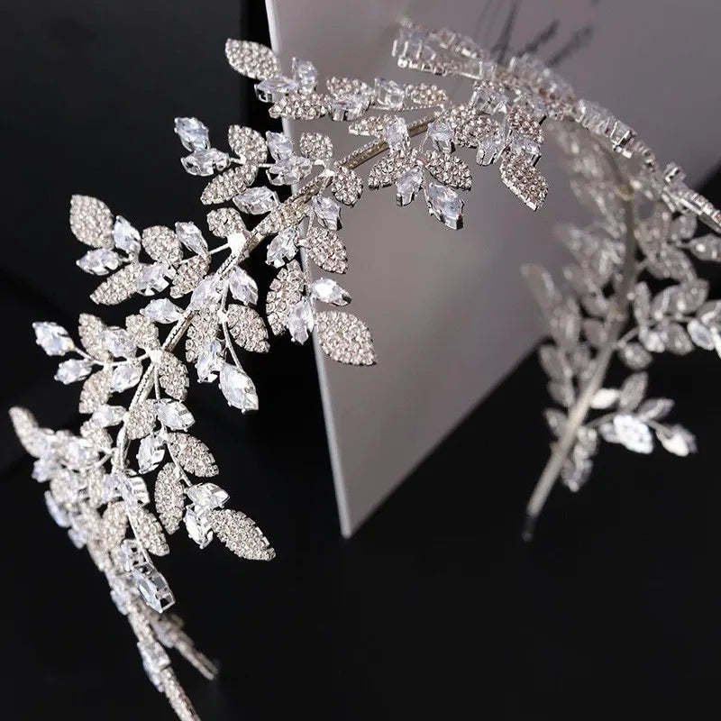 Crystal Leaf Bridal Headband