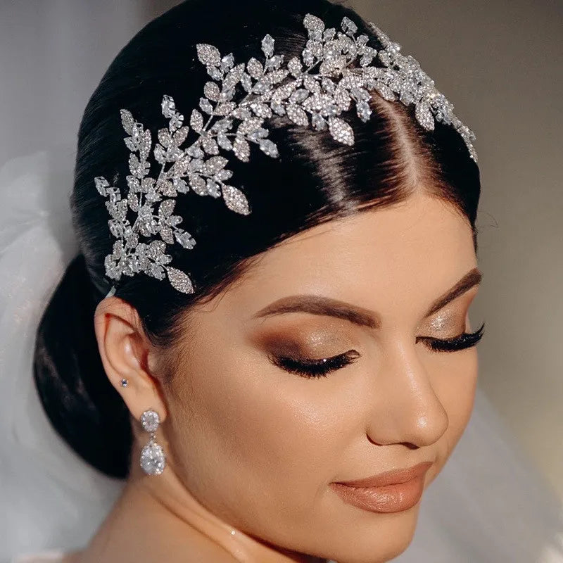 Crystal Leaf Bridal Headband