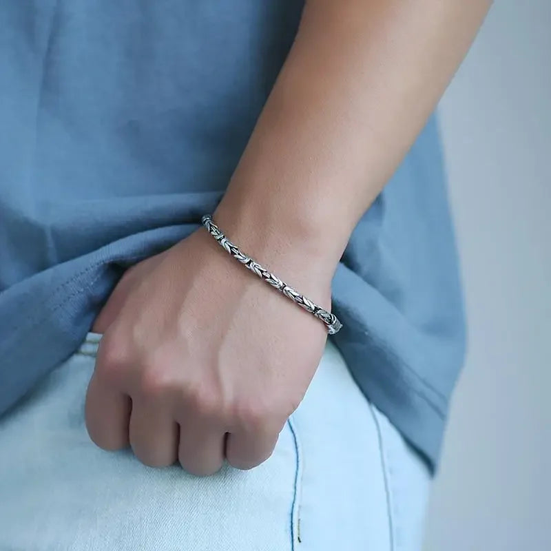 Vintage Braided Silver Men’s Bracelet