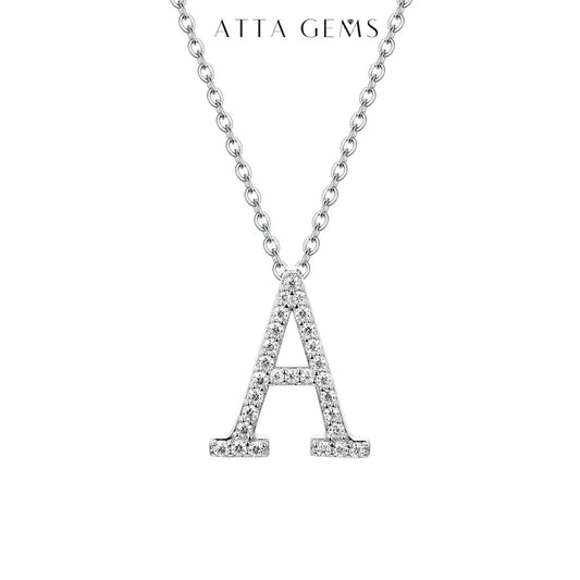 Moissanite Initial Letter Necklace